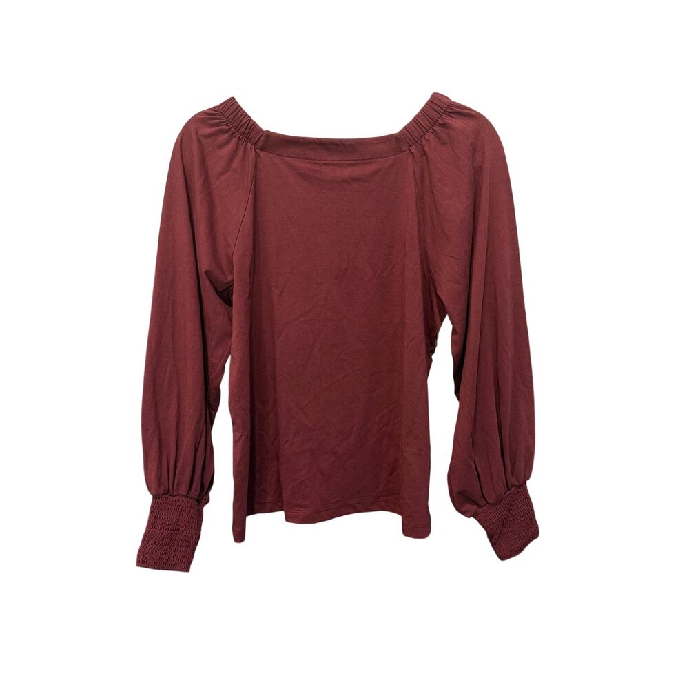 Nation LA Sloane Elastic Neck Top Burgundy Wine Small NWT